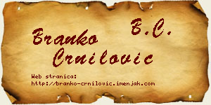 Branko Crnilović vizit kartica
